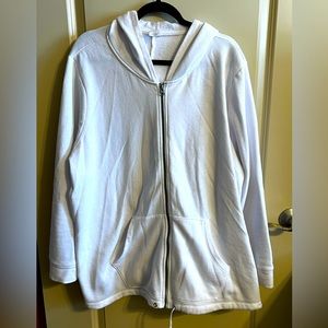 Plain White Zip Up Hoodie